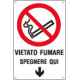 Cartello vietato fumare spegnere qui EN ISO 7010