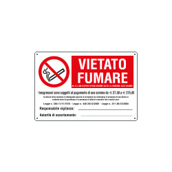 Etichetta autoadesiva vietato fumare L. 311 30/12/04+euro EN ISO 7010