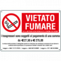 Cartello divieto fumare L. 311 30/12/04 con ammenda EN ISO 7010