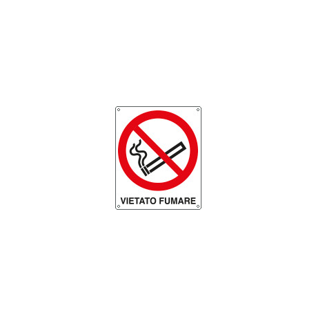 Cartello divieto vietato fumare EN ISO 7010
