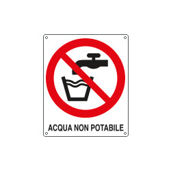 Cartello divieto Acqua non potabile EN ISO 7010
