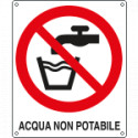 Cartello divieto Acqua non potabile EN ISO 7010