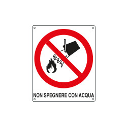 Cartello divieto non spegnere con acqua EN ISO 7010