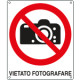Cartello alluminio vietato fotografare EN ISO 7010