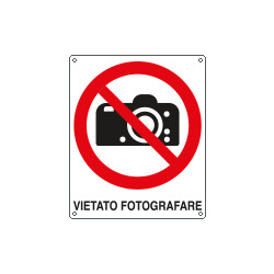 Cartello divieto vietato fotografare EN ISO 7010