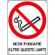 Cartello divieto non fumare oltre questo limite EN ISO 7010