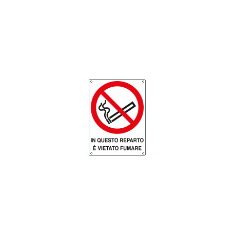 Cartello divieto in questo rep vietato fumare EN ISO 7010
