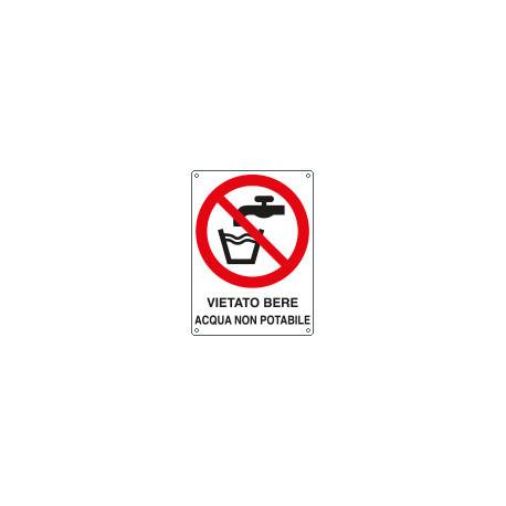 Cartello divieto bere acqua non potabile EN ISO 7010