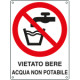 Etichetta adesiva divieto bere acqua non potabile EN ISO 7010