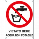 Etichetta adesiva divieto bere acqua non potabile EN ISO 7010