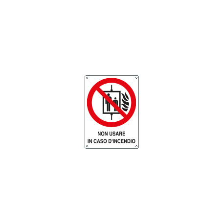 Cartello divieto l'uso dell'ascensore in caso d'incendio EN ISO 7010
