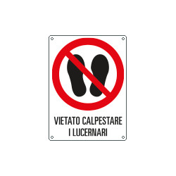 Cartello divieto calpestare i lucernari EN ISO 7010