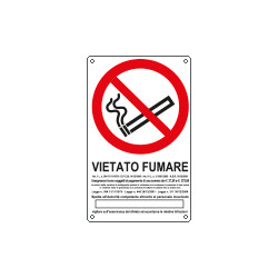 Cartello divieto fumare L. 311 30/12/04+euro EN ISO 7010