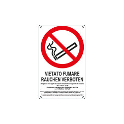 Cartello divieto fumare rauchen verboten. . EN ISO 7010