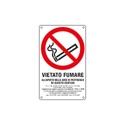 Cartello vietato fumare all'aperto in questo edificio. . . . .