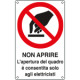 Cartello non aprire l'apertura quadro…. . EN ISO 7010