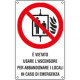 Cartello divieto usare ascensore per abbandonare EN ISO 7010