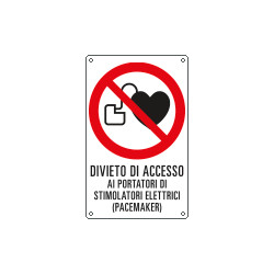 Etichetta autoadesiva divieto accesso portatori pace maker EN ISO 7010