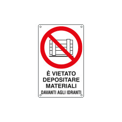 Etichetta vietato depositare materiali davanti idranti EN ISO 7010