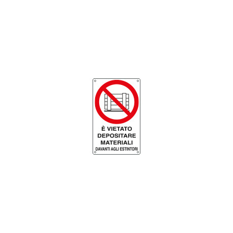 Etichetta vietato depositare materiali davanti estintori EN ISO 7010