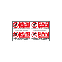 Etichetta autoadesiva VIETATO APRIRE ai non autorizzati EN ISO 7010