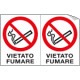 Foglio n. 2 etichette adesive Vietato fumare EN ISO 7010