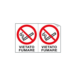 Foglio n. 2 etichette adesive Vietato fumare EN ISO 7010