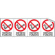 Foglio n. 4 etichette adesive Vietato fumare EN ISO 7010