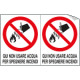 Foglio n. 2 etichette adesive non usare acqua EN ISO 7010