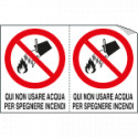 Foglio n. 2 etichette adesive non usare acqua EN ISO 7010