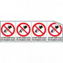 Foglio n. 4 etichette adesive qui non usar. acqua EN ISO 7010