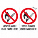 Foglio 2 etichette vietato fumare usare fiamme libere EN ISO 7010