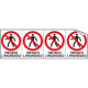 Foglio n. 4 etichette adesive vietato l'ingresso EN ISO 7010