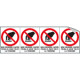 Foglio n. 4 etichette adesive non eseguire lavori EN ISO 7010