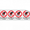 Foglio n. 4 etichette adesive non eseguire lavori EN ISO 7010