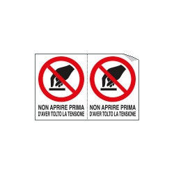 Foglio n. 2 etichette adesive non aprire prima. . EN ISO 7010