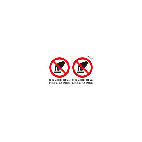 Foglio n. 2 etichette adesive non aprire prima. . EN ISO 7010
