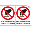 Foglio n. 2 etichette adesive non aprire prima. . EN ISO 7010