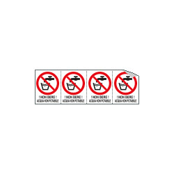 Foglio n. 4 etichette adesive non bere! Acqua EN ISO 7010