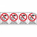 Foglio n. 4 etichette adesive non bere! Acqua EN ISO 7010