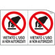 Foglio 2 etichette adesive vietato uso nn autorizzati EN ISO 7010