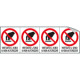 Foglio 4 etichette adesive vietato uso nn autorizzati EN ISO 7010