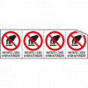 Foglio 4 etichette adesive vietato uso nn autorizzati EN ISO 7010