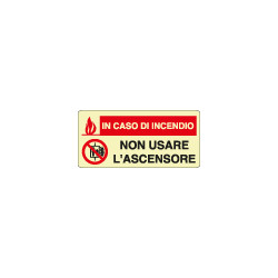 Adesivo luminescente non usare l'ascensore in caso. . EN ISO 7010