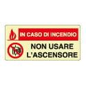 Adesivo luminescente non usare l'ascensore in caso. . EN ISO 7010