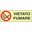 Cartello alluminio luminescente DIN vietato fumare EN ISO 7010