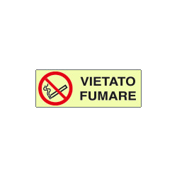 Cartello PVC rigido luminescente DIN vietato fumare EN ISO 7010