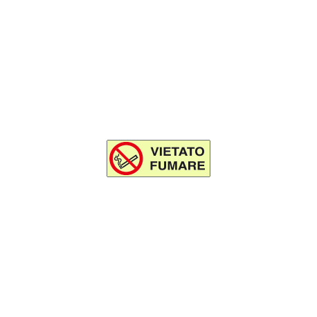 Cartello PVC rigido luminescente DIN vietato fumare EN ISO 7010