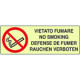 Cartello PVC rigido luminescente DIN vietato fumare EN ISO 7010