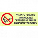 Cartello PVC rigido luminescente DIN vietato fumare EN ISO 7010
